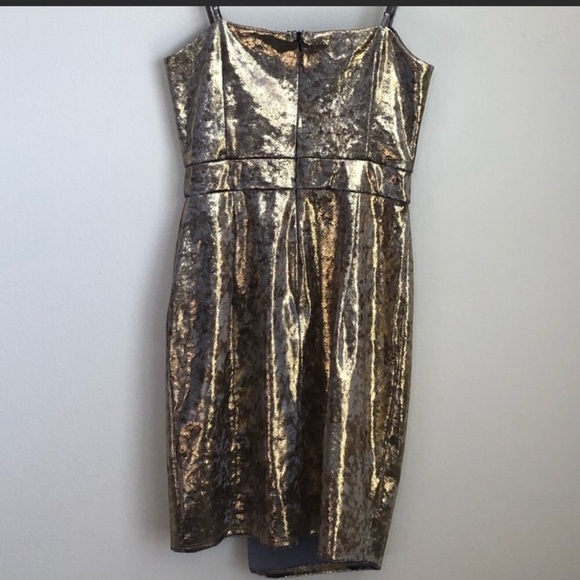 Zara Golden Strappy Party Dress Size Small - Picture 3 of 6